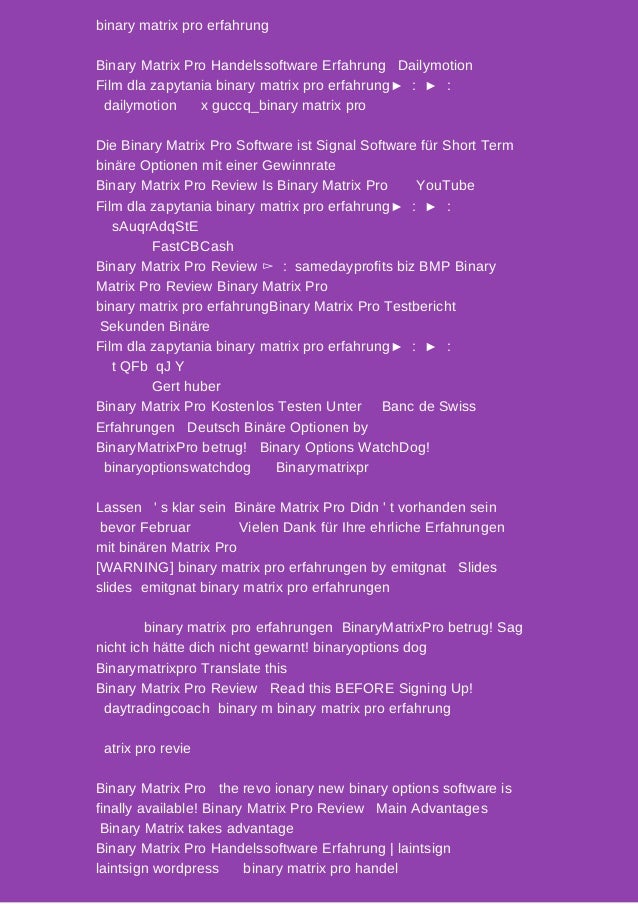 Binary options trading erfahrungen