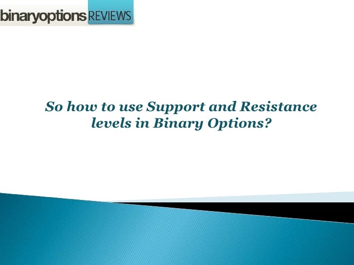 using support and resistance in binary options