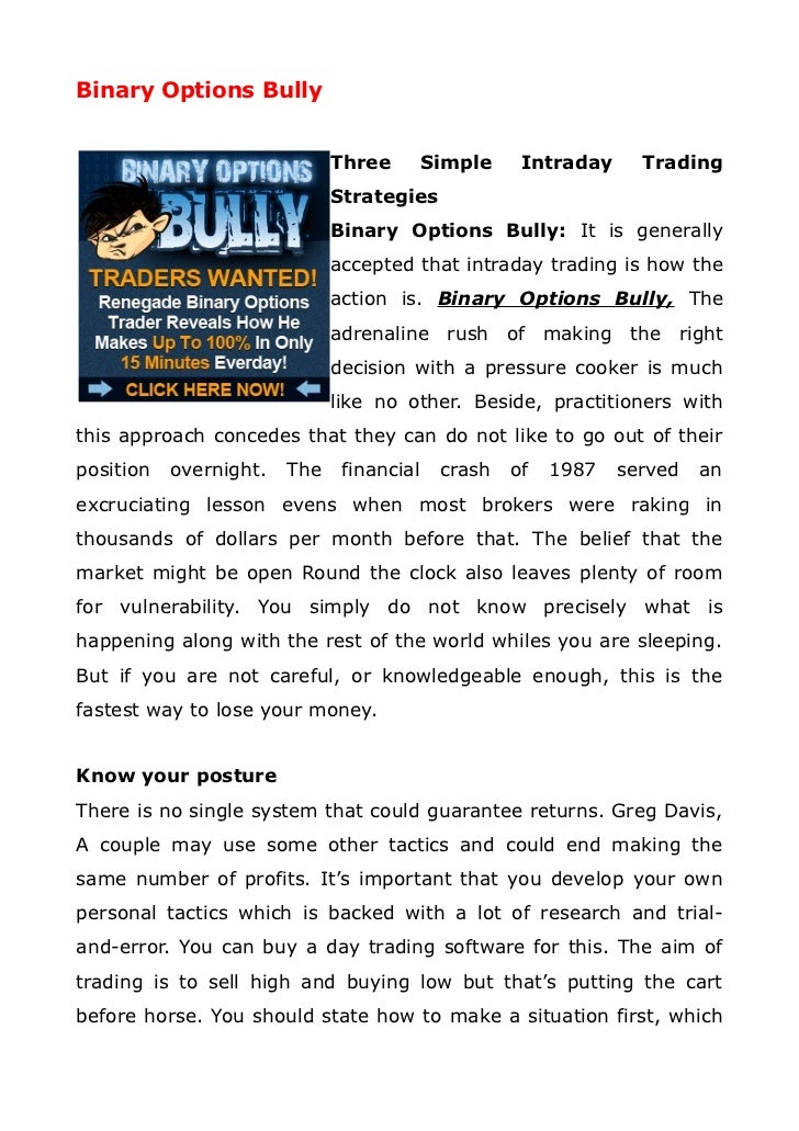 reviews and ratings about binary options bullying