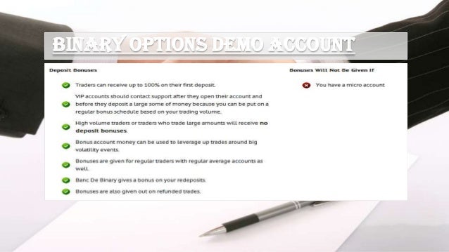 Binary option demo account