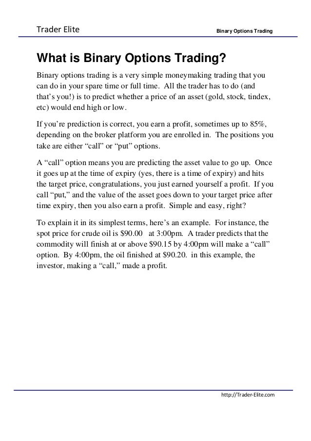 Binary options trading in uk