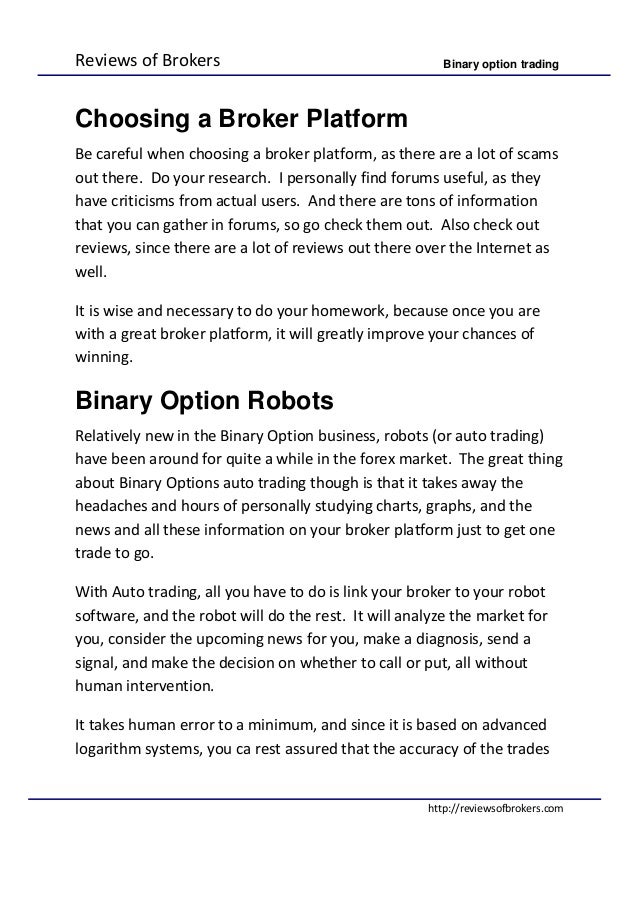 binary option trading advice 90