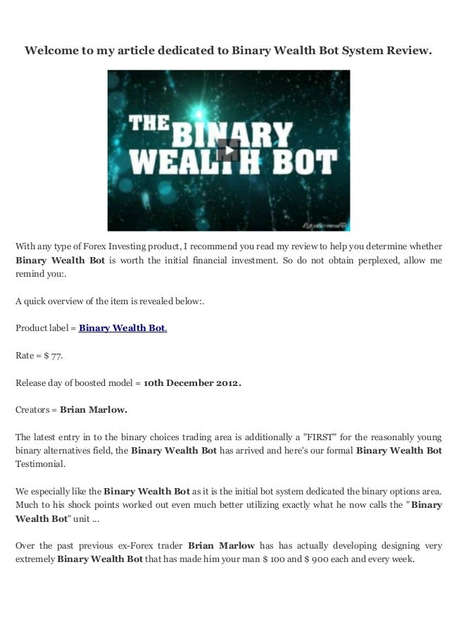 Binary options bot reviews