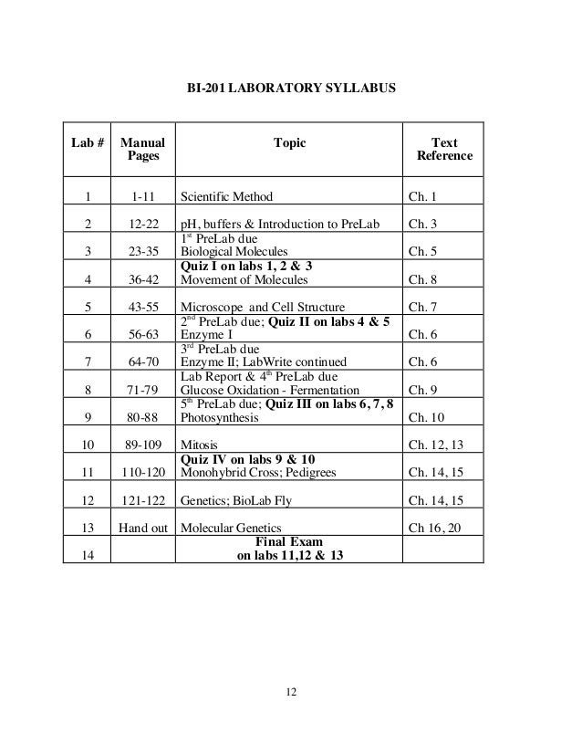 Bio 201 course information syllabus qcc