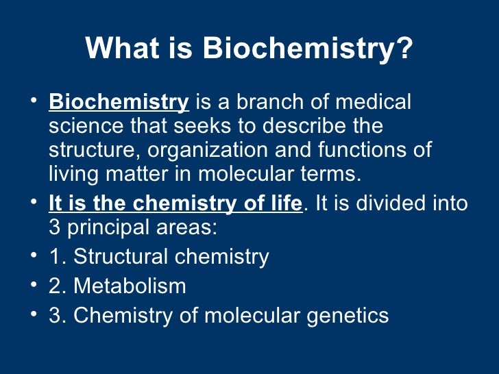 What Is Biochemistry