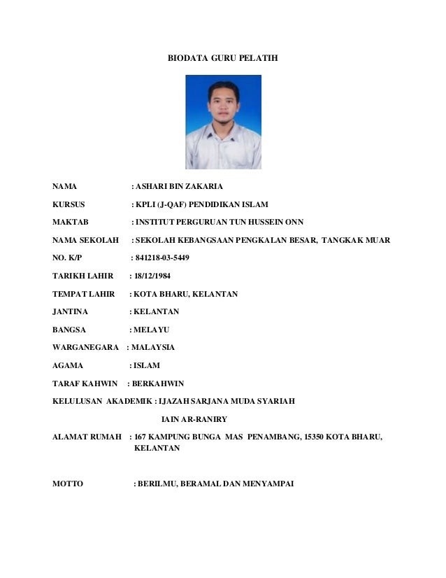 Contoh Biografi Guru  Contoh 37