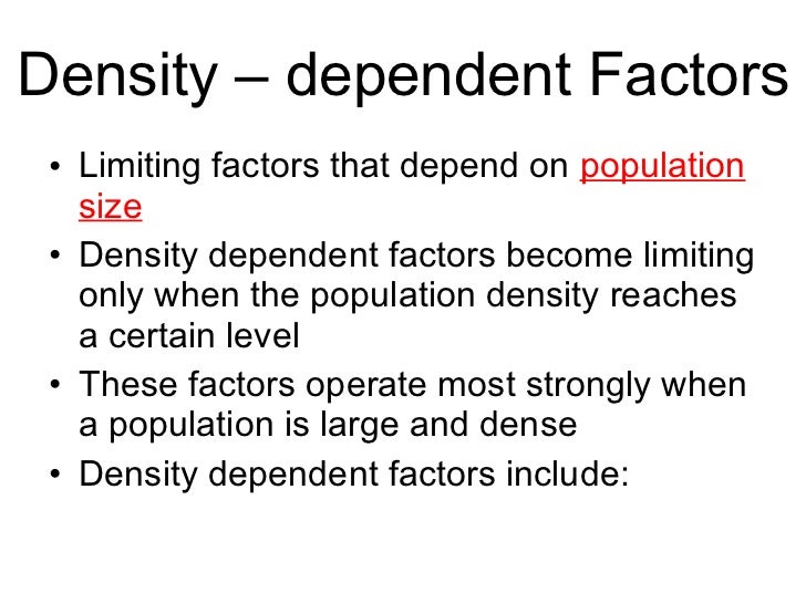 density dependent factors density dependent factors