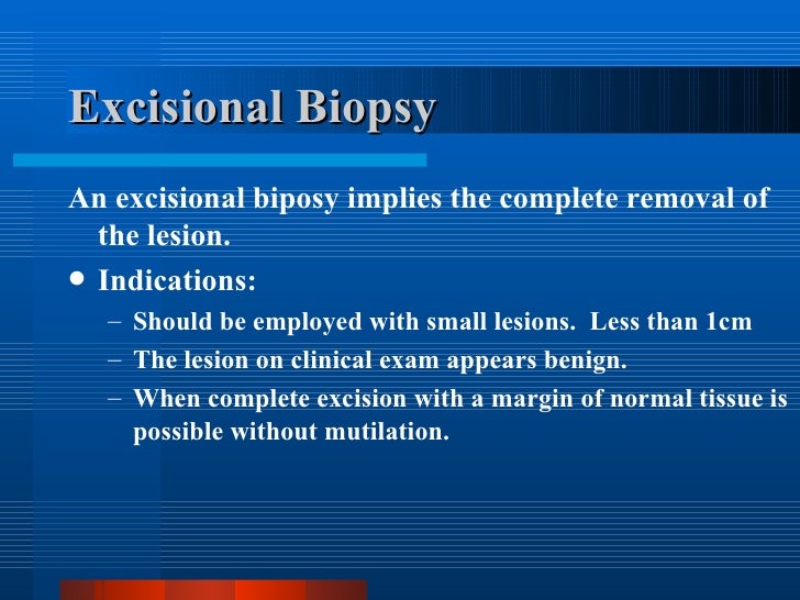 Biopsy in oral surgery