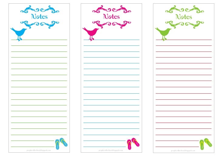 Printable Notepad Birdie Notes Printable Notepad Birdie Notes