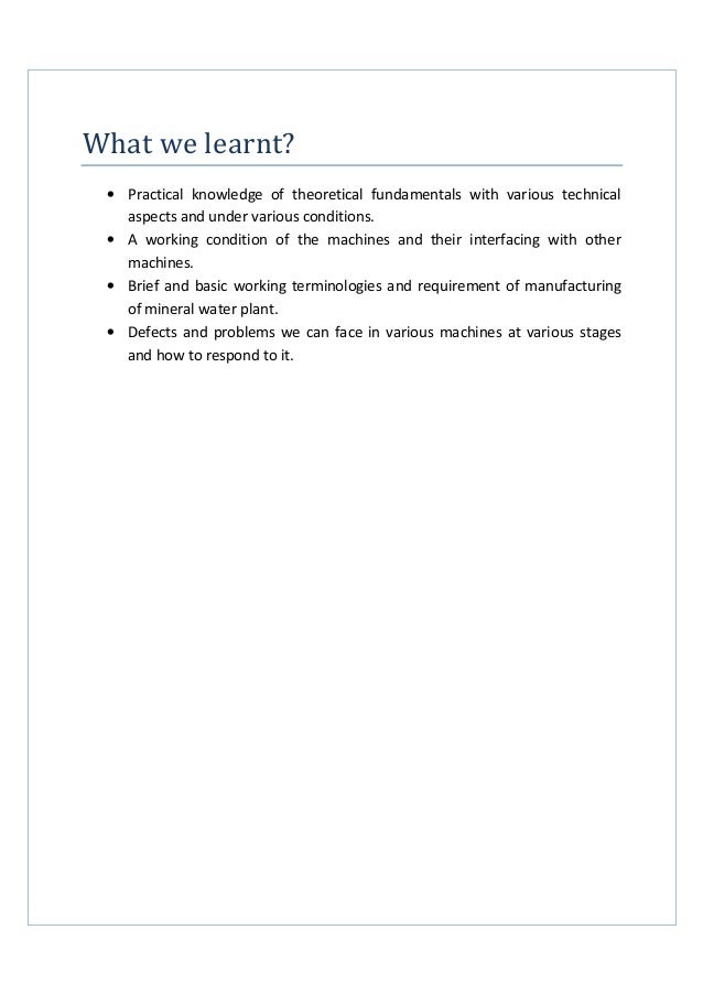 project report on bisleri pvt ltd It is my pleasure to express sincere gratitude to the person who allowed me to undergo this summer training in bisleri intpvtltd i project report on. project report on bisleri pvt ltd It is my pleasure to express sincere gratitude to the person who allowed me to undergo this summer training in bisleri intpvtltd i project report on.