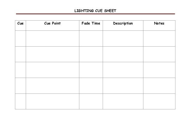 Blank Lx Cue sheet blank-lx-cue-sheet