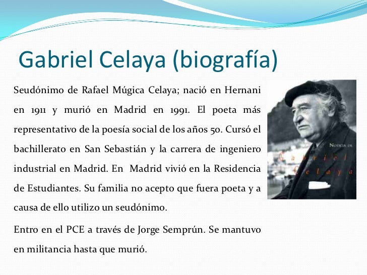 Resultado de imagen de Gabriel Celaya