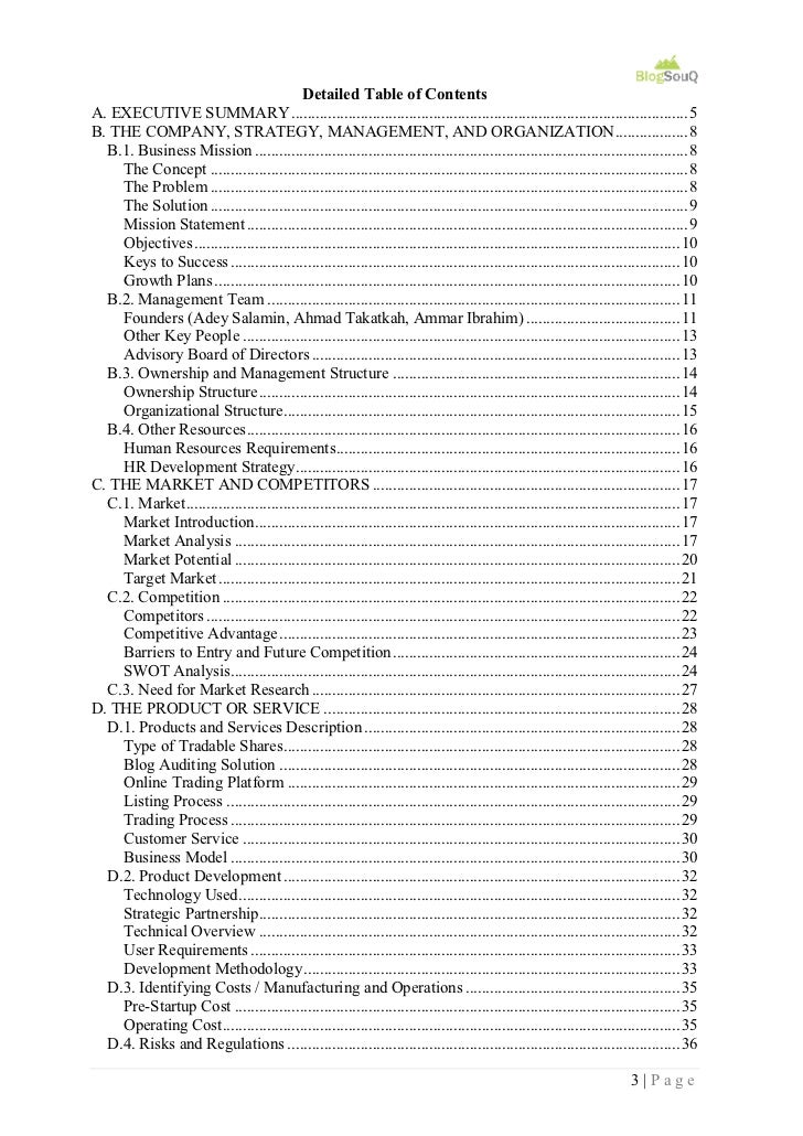 Forex Business Plan Template