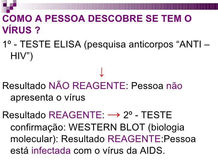 Resultado de exame hiv nao reagente