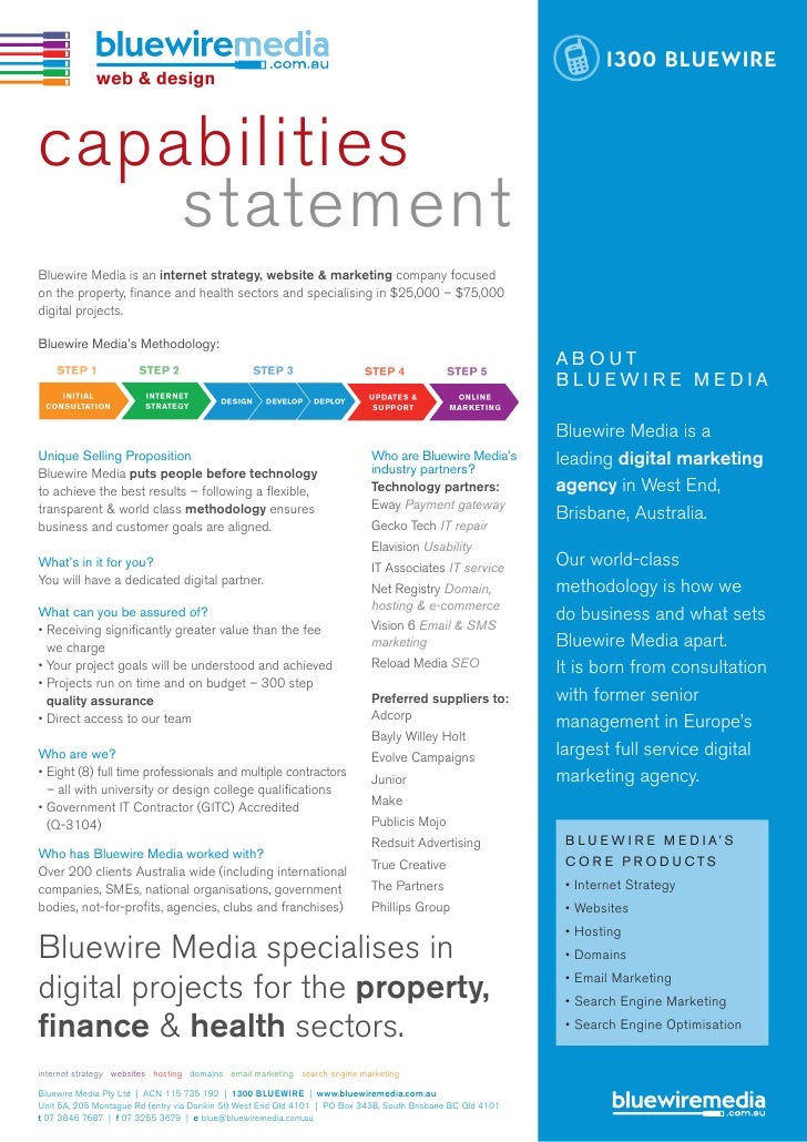 Capability Statement Template Word