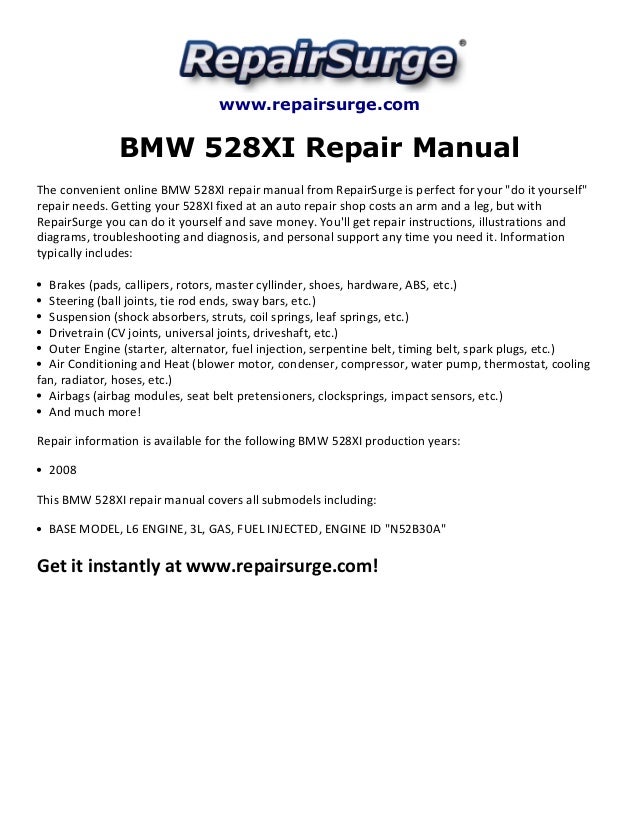 2008 Bmw 528xi owners manual #1