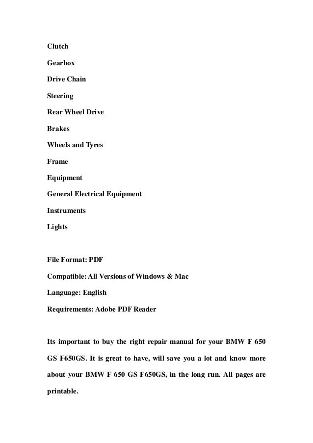 Bmw f650 st owners manual #7