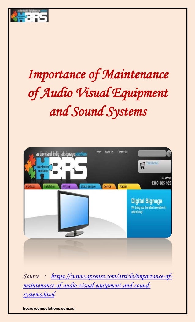 Audio Visual Equipment and Sound Systems