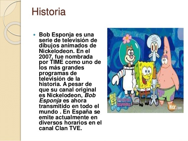 Descripcion Fisica De Bob Esponja