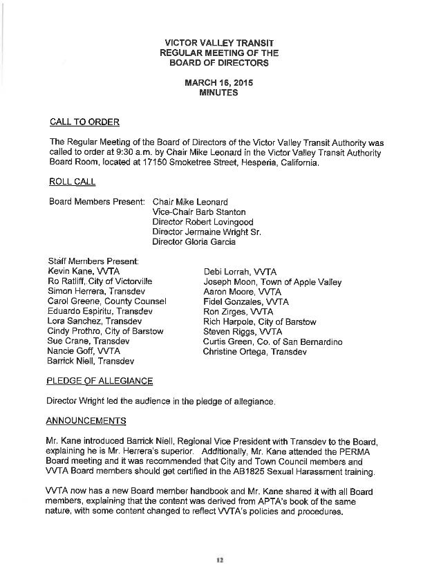board of directors meeting minutes