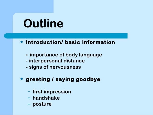 Body Language Essay