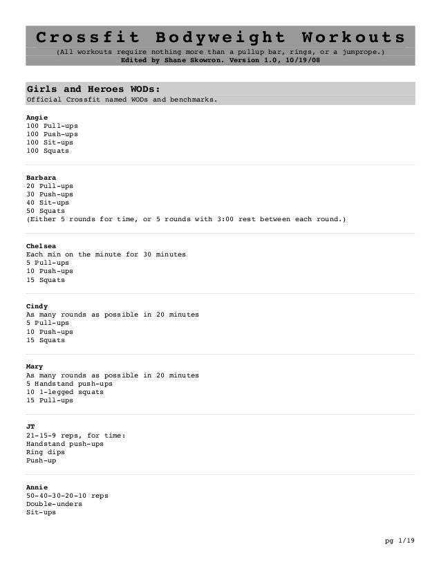 Simple Crossfit Workout Plan Pdf for Gym