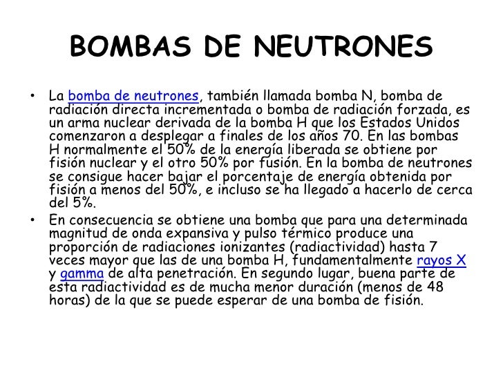 Bomba de hidrogeno efectos secundarios