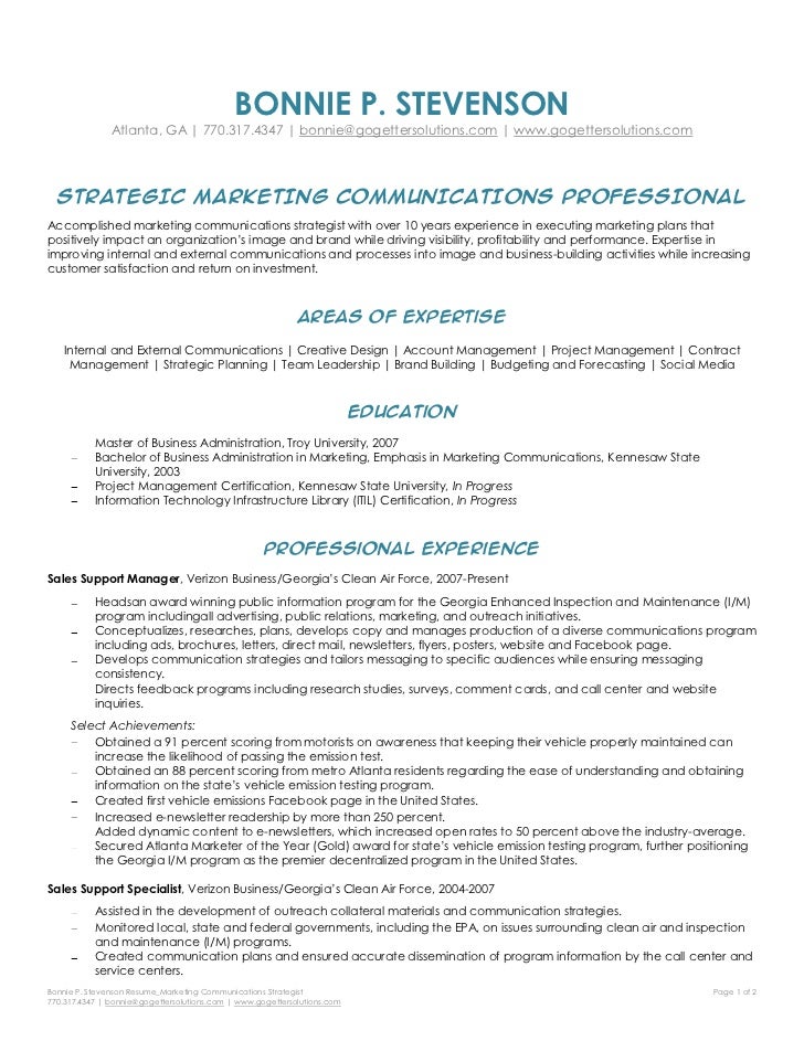 communications resume