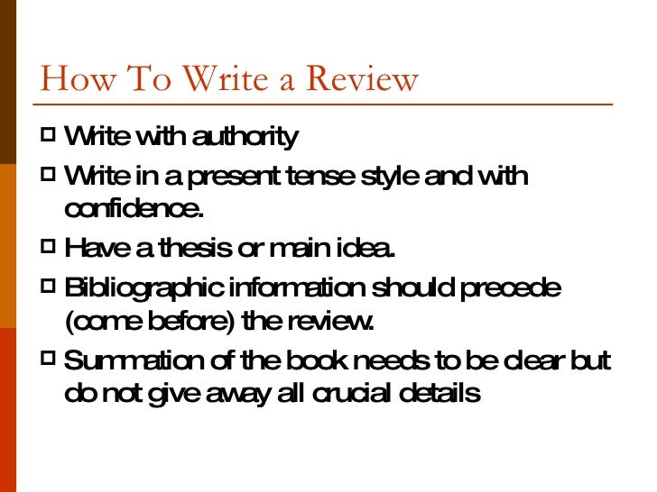 How to write a review for a book