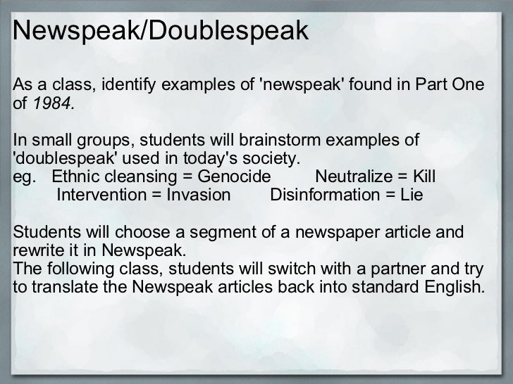 Newspeak essay example picture