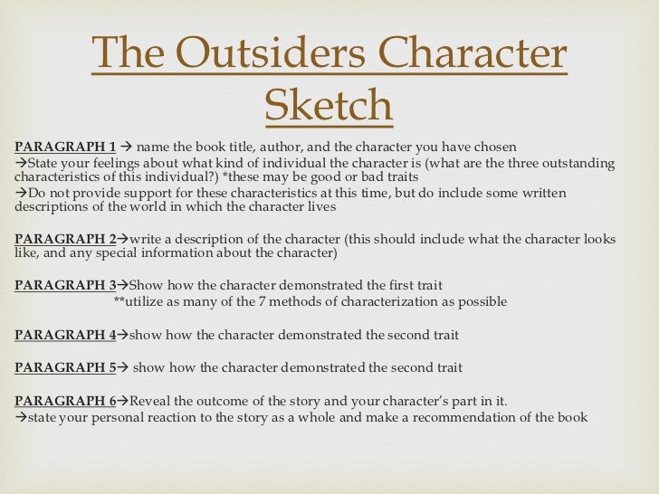 outsiders ch 5 essay Take home essay test-the outsiders you will have to chose 1 and write a 5 paragraph essay you will be graded on the writing process: pre-writing. outsiders ch 5 essay Take home essay test-the outsiders you will have to chose 1 and write a 5 paragraph essay you will be graded on the writing process: pre-writing.