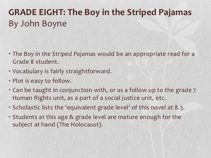 The boy in the striped pajamas essay