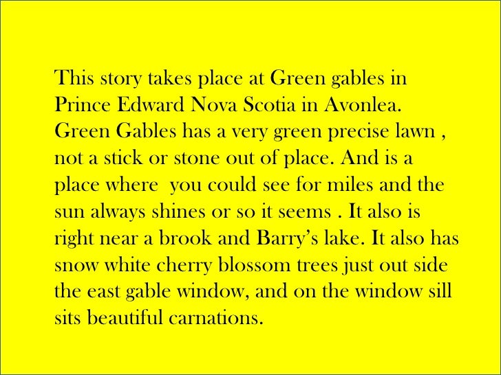 Book report anne green of gables