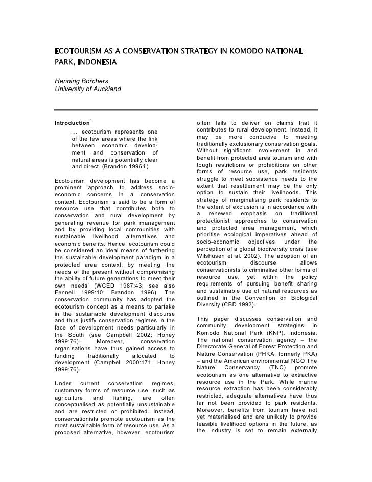 Ecotourism essay