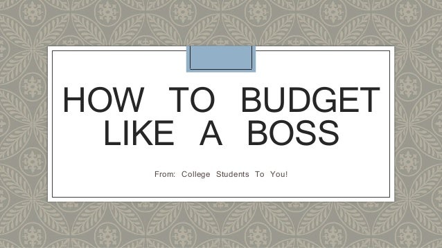 Budgeting Tools For College Students