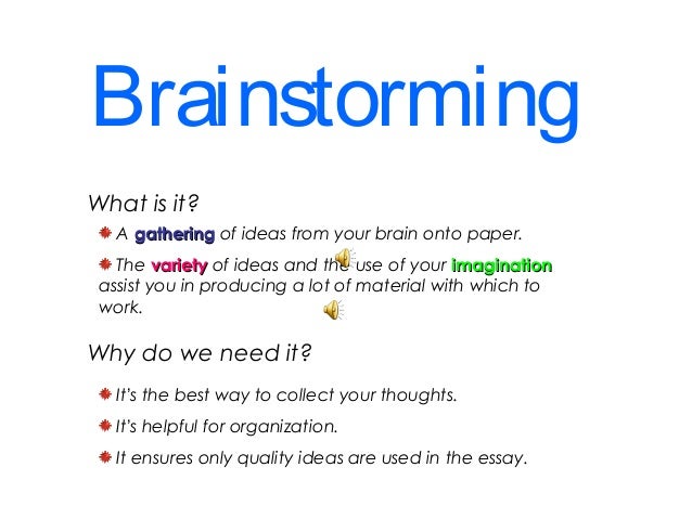 How to brainstorm for an essay