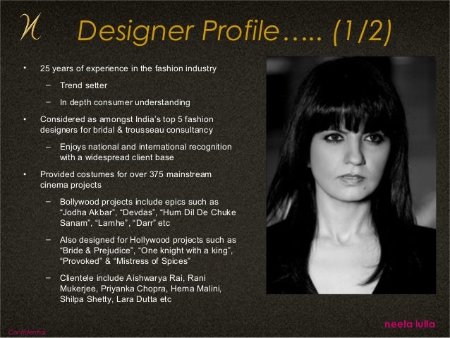 Fashion Designer Business Profile Fashion Designer Business Profile