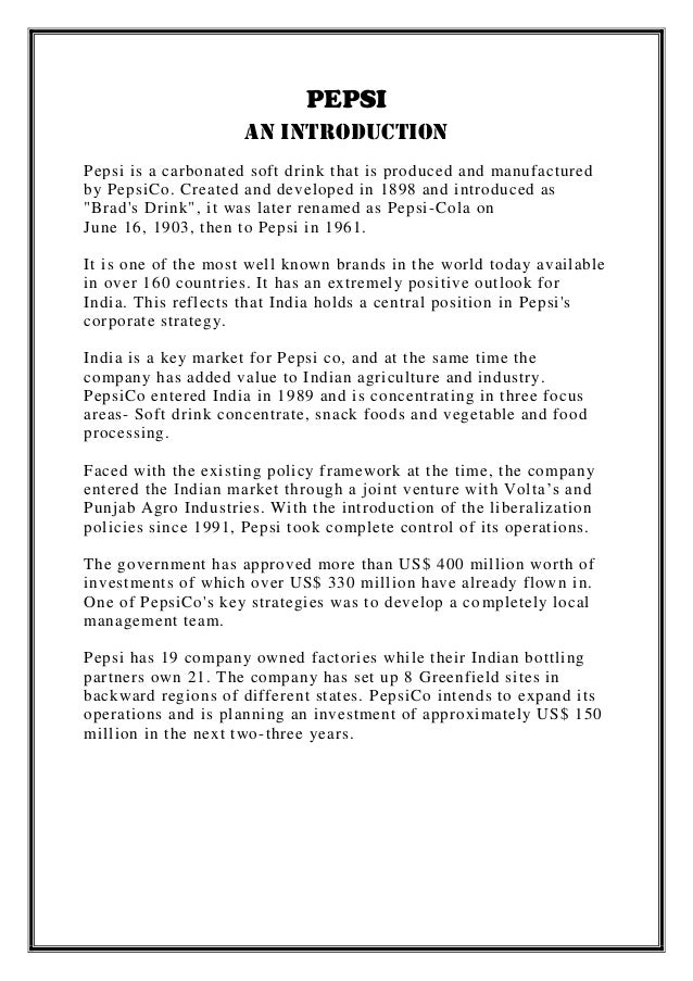 pepsi case study 2 essay Case analysis: coke and pepsi learn to compete in india (author's name) ( institutional 2 pages (500 words)term paper 6 pages (1500 words)essay. pepsi case study 2 essay Case analysis: coke and pepsi learn to compete in india (author's name) ( institutional 2 pages (500 words)term paper 6 pages (1500 words)essay.