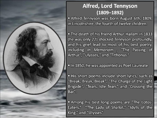 alfred lord tennyson biography analysis Crossing the bar: about the poem crossing the bar, an elegy written by the british poet alfred, lord tennyson, is a poem focusing on the transience of life and the finality of death. alfred lord tennyson biography analysis Crossing the bar: about the poem crossing the bar, an elegy written by the british poet alfred, lord tennyson, is a poem focusing on the transience of life and the finality of death.