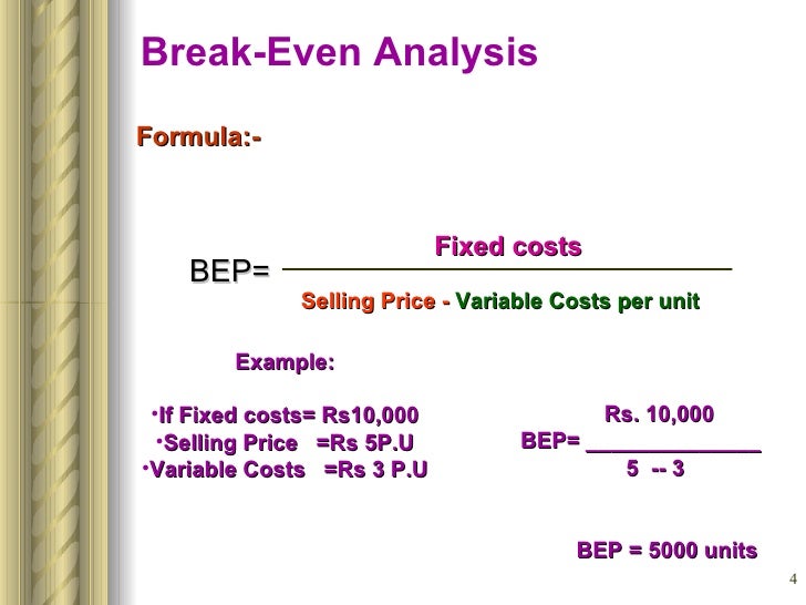 finance break even point formula finance break even point formula