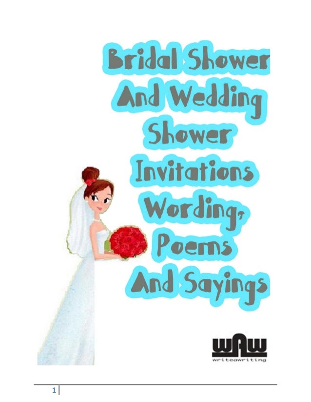 Bridal shower and wedding shower invitations wording, poems and ...