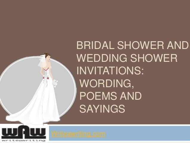 Bridal shower and wedding shower invitations wording, poems and ...