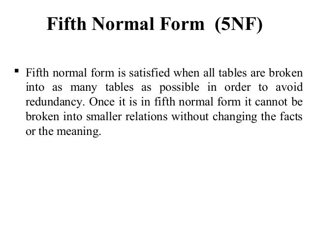 4nf and 5nf in dbms with example pdf