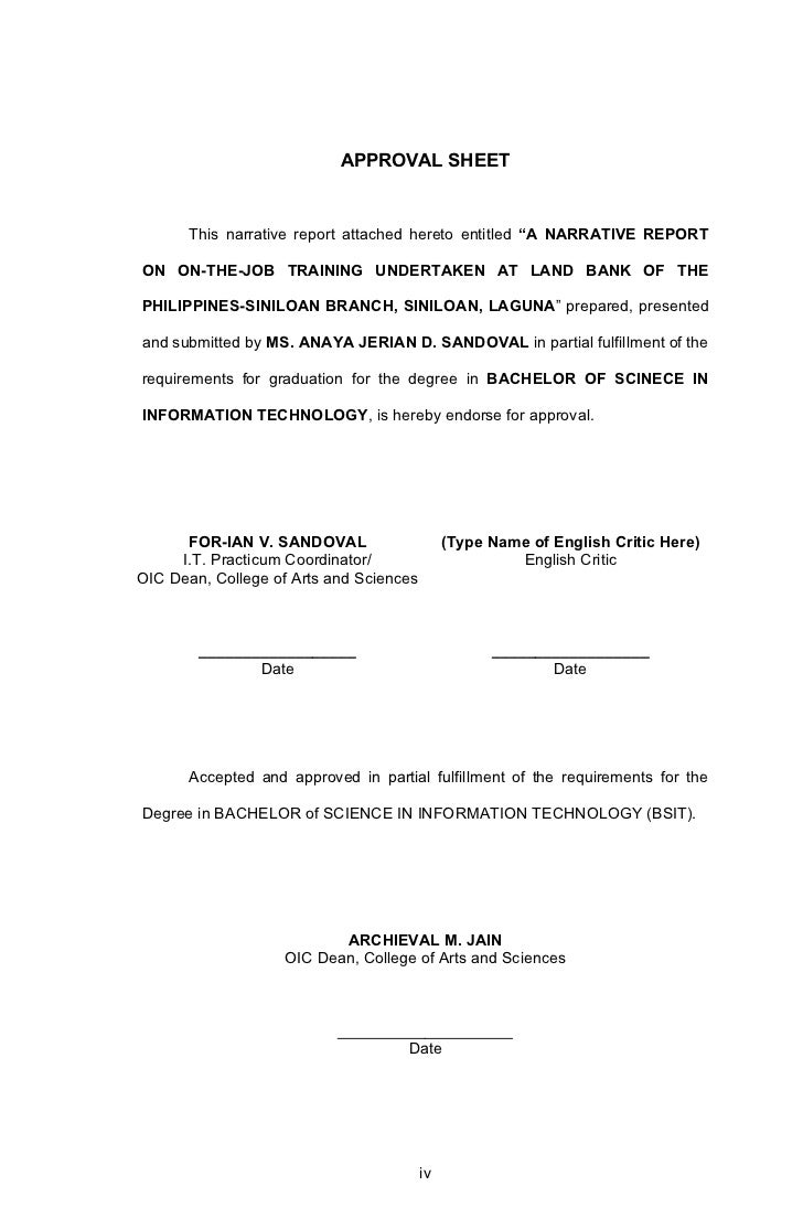 narrative report in computer science narrative report in computer science
