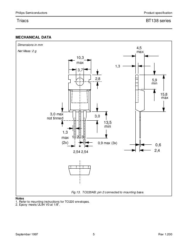 Bt138 datasheet