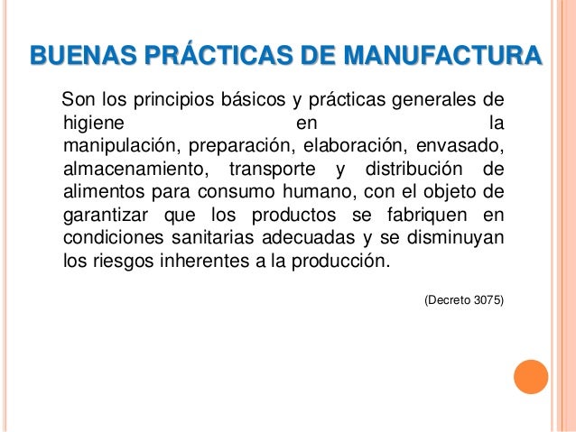 Buenas prácticas de manufactura bpm