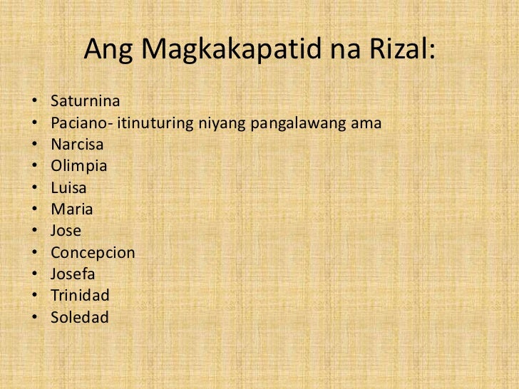 Ilan Silang Magkakapatid Ni Rizal - Seve Ballesteros Foundation