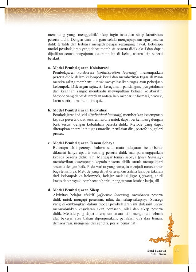 Buku guru Seni Budaya kelas VIII