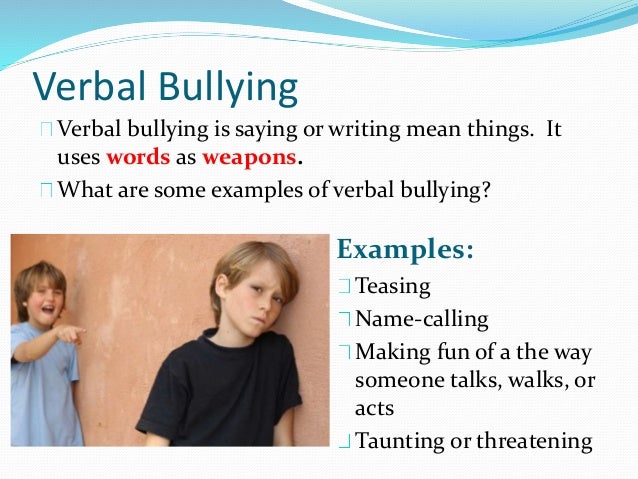 examples of verbal bullying