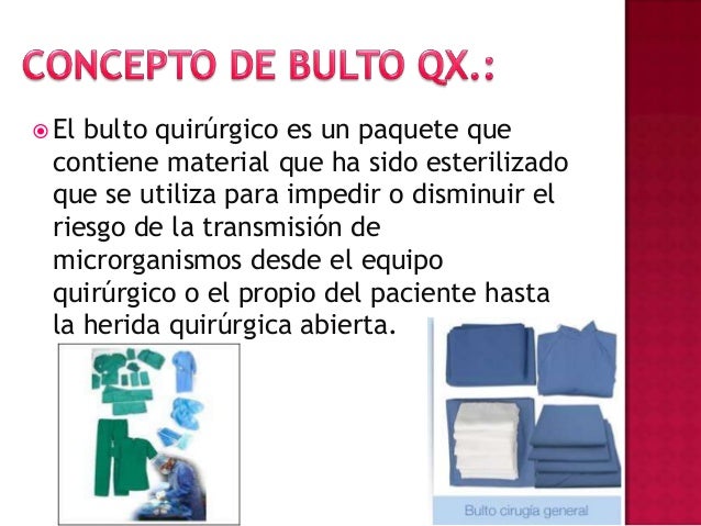 Bultos de ropa quirurgica